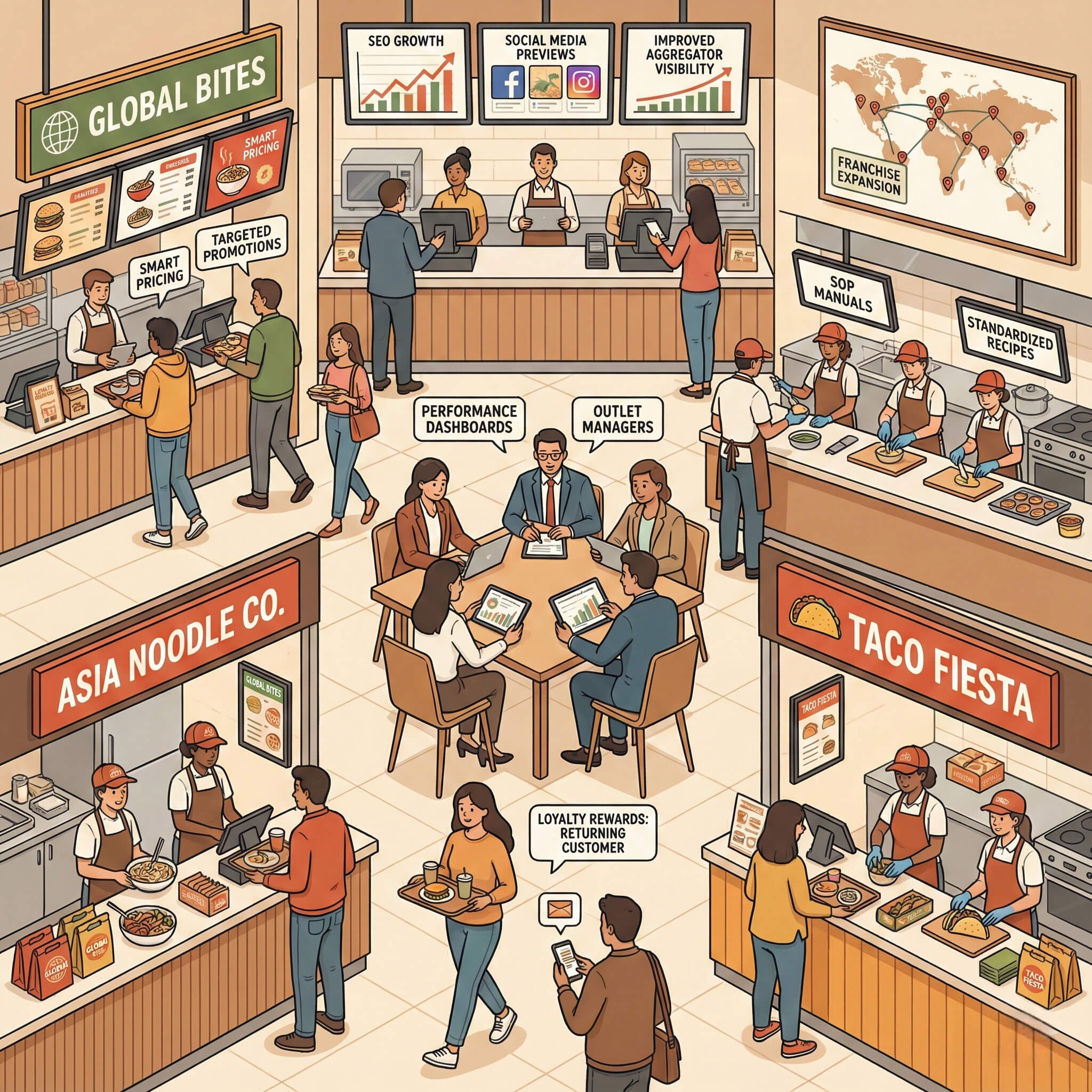 Food Courts & Franchise Models